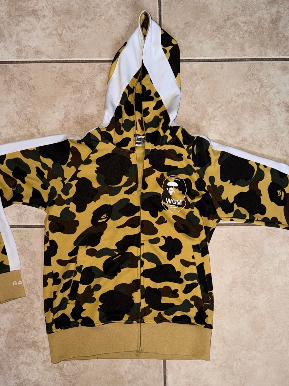 Bape WGM Camo Zip-Up Hoodie - Yellow/Green/Black